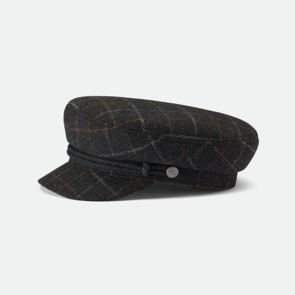 Brixton Fiddler Cap | Black/Dark Brick | L